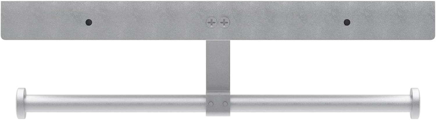 Bathroom Toilet Paper Holder with Shelf, Wall Mount, Double Roll, Silver