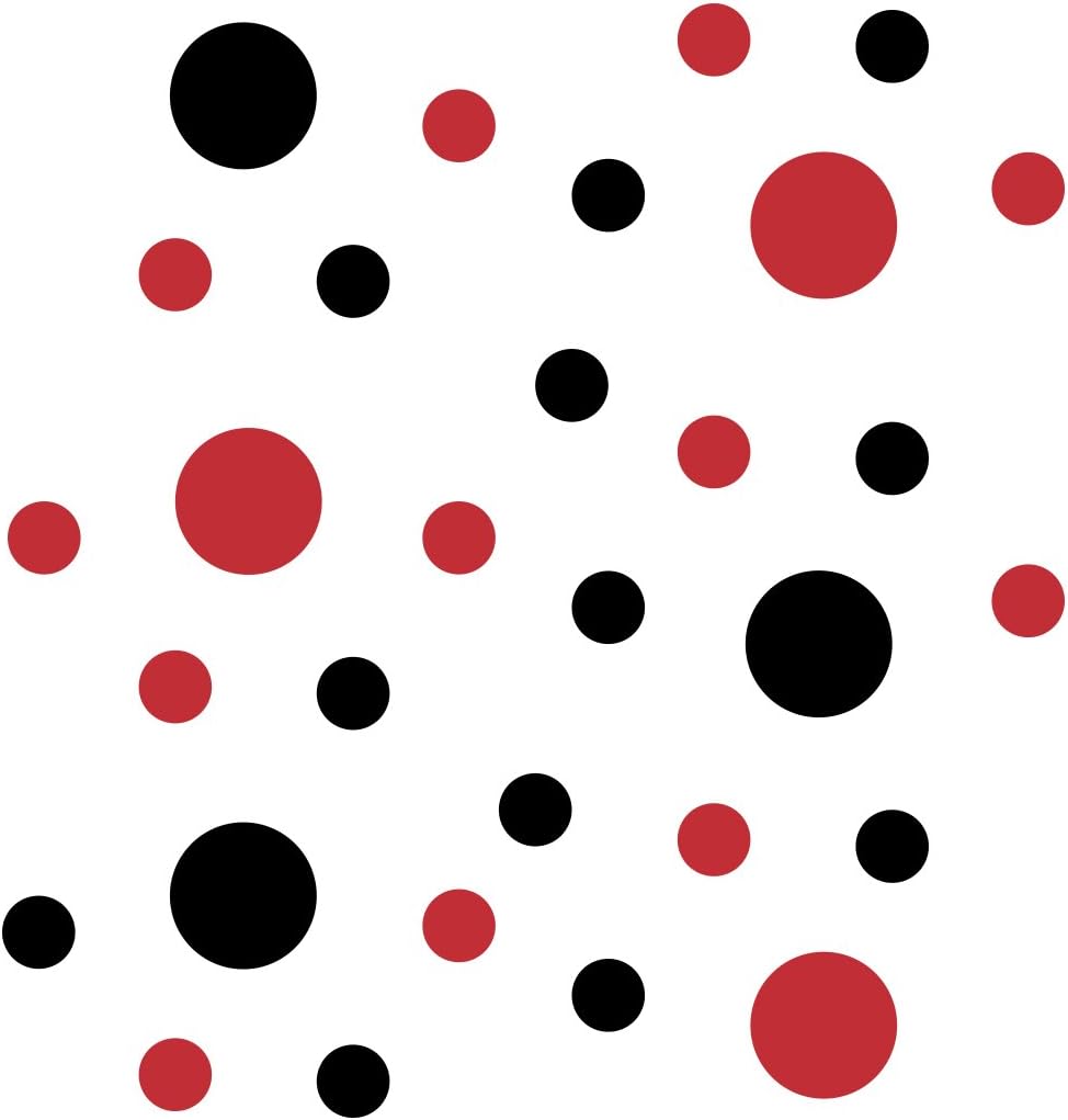 / Red Circles Polka Dots Vinyl Wall Graphic Decals Stickers by Decal / 30 Decals / Black / Set of 30