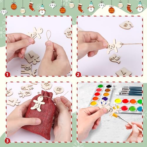 Naler Christmas Advent Calendar 2026, 24 Pcs Drawstring Gift Bags, Red