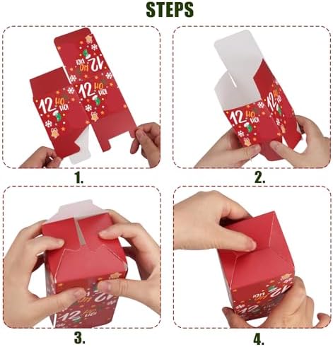 ONESING 24 Pcs DIY Christmas Advent Calendar Boxes for 2026, 24 Days Countdown Calendar Gift for Adults and Kids Christmas Cardboard Number Boxes Make & Fill Your Own Advent Calendar Boxes Lovely Xmas Party Present