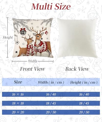 Christmas Pillow Covers Decorative for Couch Sofa Livingroom Outdoor Christmas Home Decor