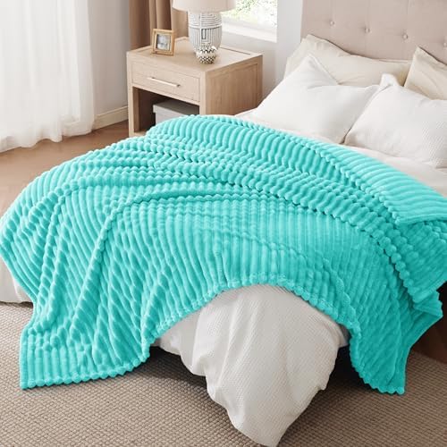 Bedsure Soft King Size Blankets for Bed Blue Fog 108"x90"