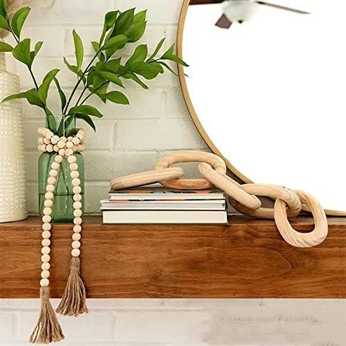 Wood Chain Link Decor and Beaded Garland Set / 5-link-wood