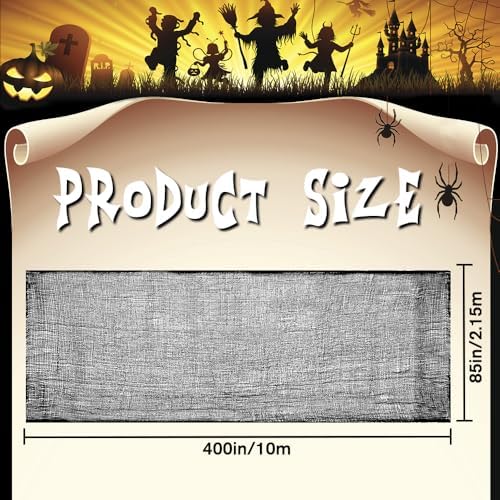 400" x 85" Black Halloween Creepy Cloth Halloween Yard Outdoor Decoration