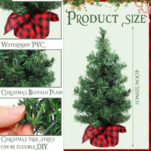 Ceenna 12 Pcs Mini Artificial Christmas Trees Tabletop Unlit,15.75 Inch