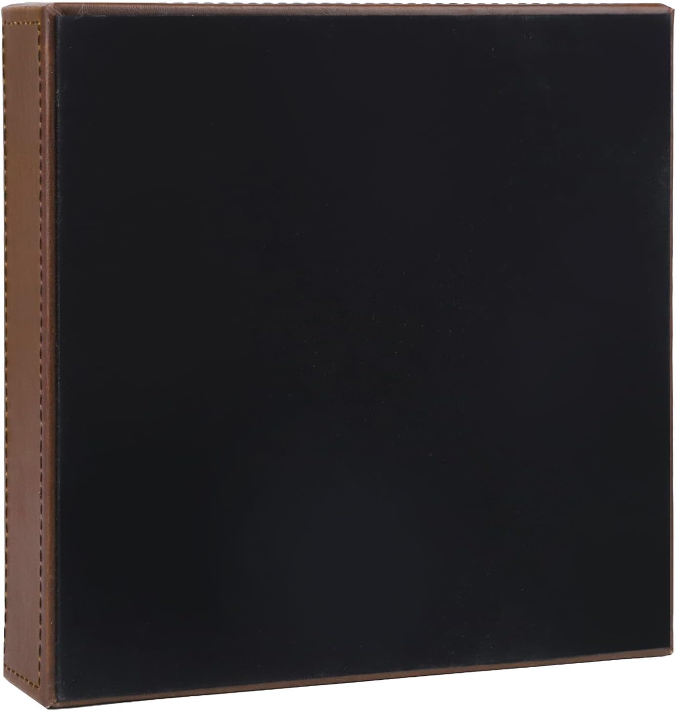 Faux Leather Vanity Tray / Brown / 8 x 8 x 1.8