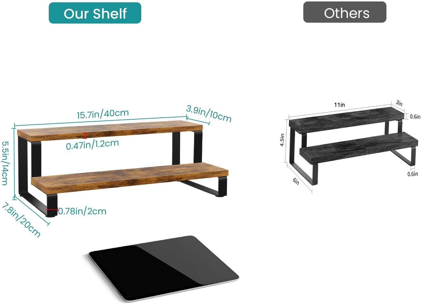 Wooden Display Riser Stand / 2 Tier