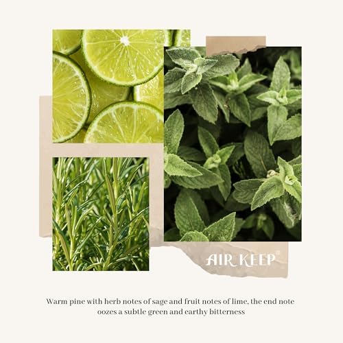 Airkeep Reed Diffuser Set, 3.38 fl oz (100 ml) - Sage Lemon Oil Diffusers with 8 Reed Sticks, Home Fragrance Reed