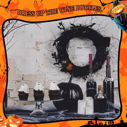 WILLBOND 12 Pcs Halloween Napkin Rings Metal Spooky Rings Holders Silver