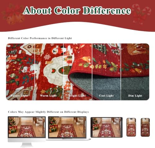 2x3 Christmas Cute Area Rug : Non-Slip Washable Winter Holiday Indoor Doormat Soft Low Pile Decorative Floor Mat for