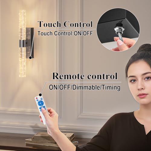 camuucci Battery Operated Wall Sconces Set of 2, Rechargeable Wall Lights