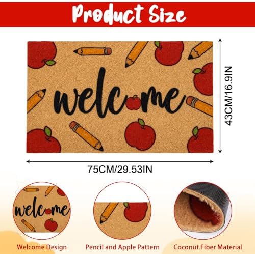 Classroom Welcome Door Mat-Back to School Doormat Apple Design
