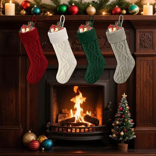 Christmas Stockings 18" Knitted Stocking Christmas Decorations