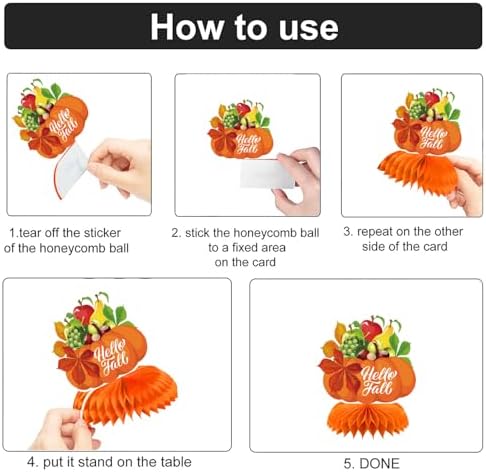 Fall Fall Table Decorations, 9 Pcs, Honeycomb Fall Party Decor