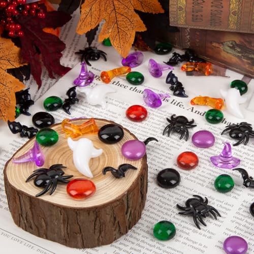 100+ Halloween Sensory Bin Filler & Vase Filler Acrylic Gems Mini Resin
