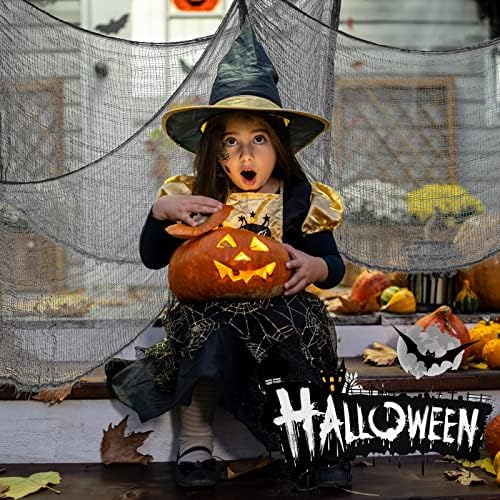 Legigo 12 Pack Halloween Creepy Cloths, Black Fabric Yard Decorations