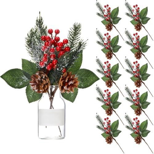 Boao 12 Pcs 11'' Large Christmas Pine Picks Tree Decoration