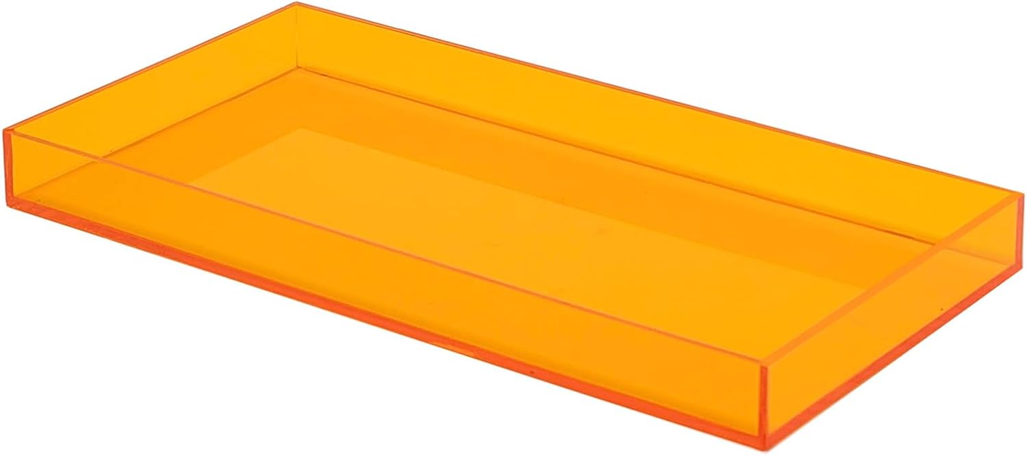 Acrylic Tray Bathroom Tray for Countertop / Orange
