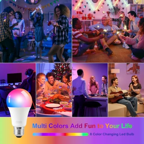 Ambimall Floor Lamp for Living Room with Smart Light Bulb, RGB + Stepless Dimmable Colors Temperature &