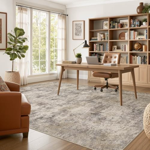 Nakagishi Boho 7x9 Area Rug Living Room Rugs Machine Washable Brown Grey