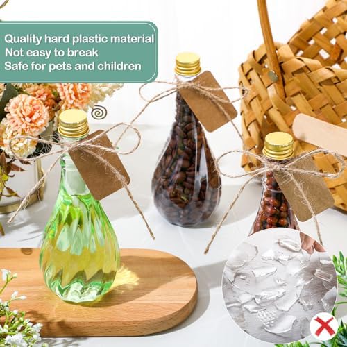 Lounsweer 60 Pack 5 oz Plastic Potion Bottles, Gold Aluminum Cap