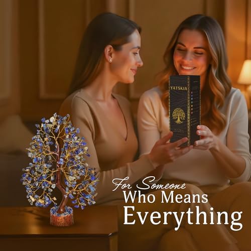 YATSKIA Lapis Lazuli Crystal Tree | Healing Crystal Gemstone Tree Decor | Home Office Decor | Housewarming Gifts New