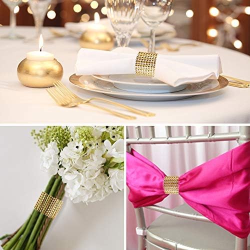 Accmor 100pcs Napkin Rings, Gold Napkin Rings Buckles