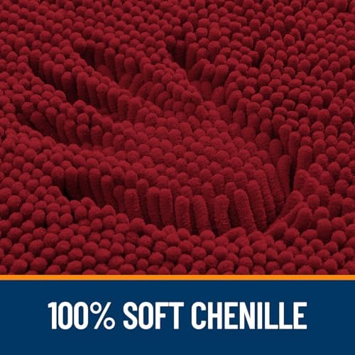 OLANLY Toilet Rugs U-Shaped 24x24, Soft Absorbent Chenille Contour Rugs