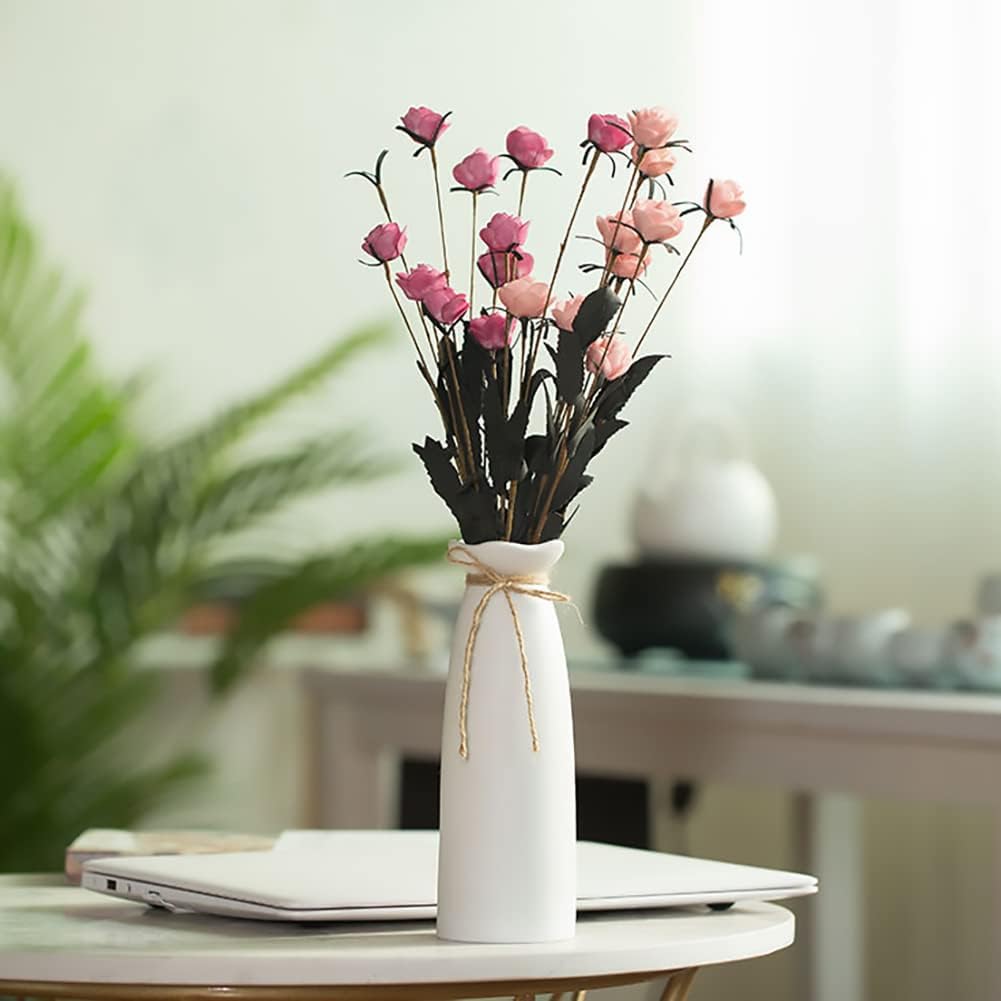 Ceramic Vase-Flower Vase Dried Flower Vase for Modern Home Decor / White