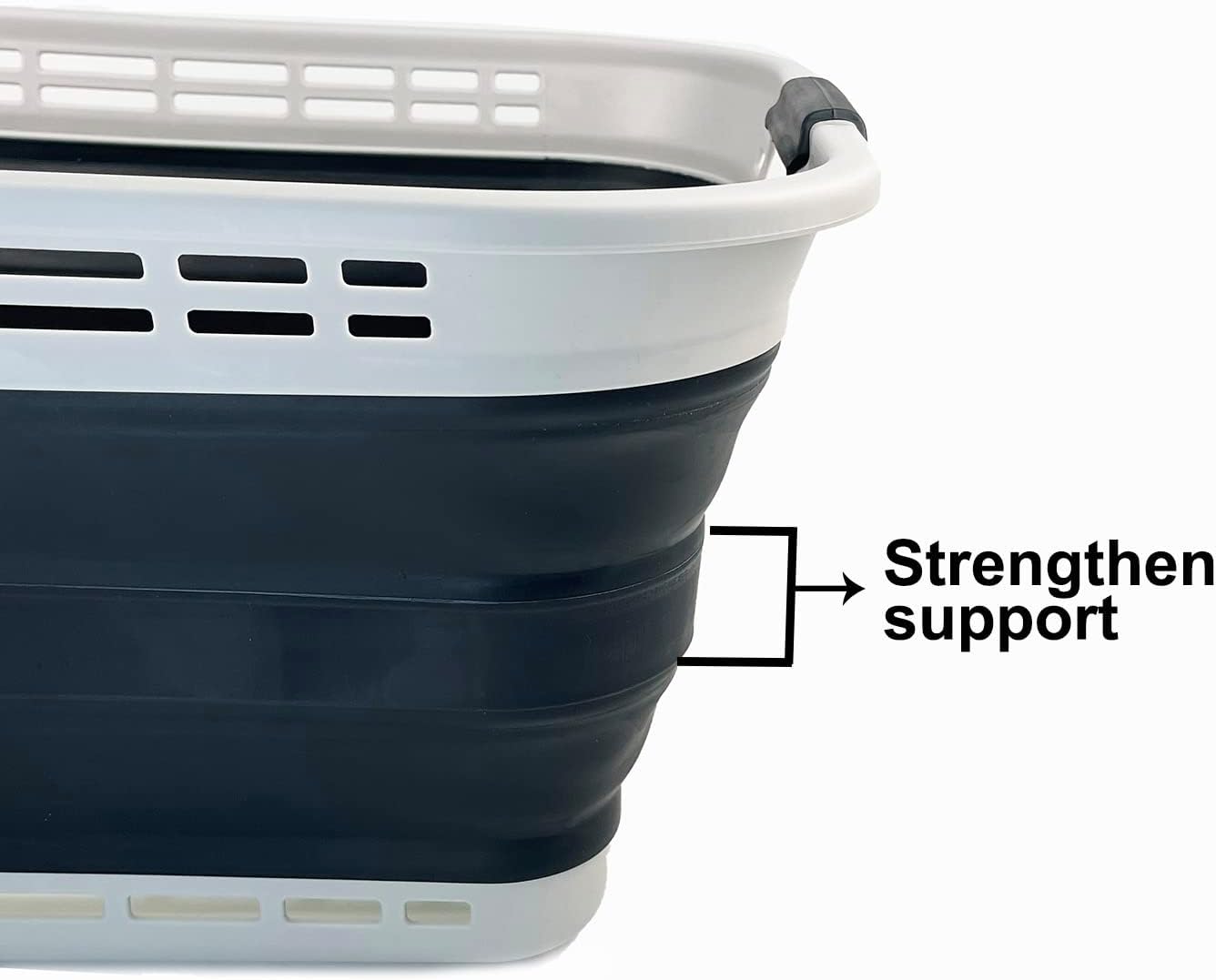 42L Collapsible Plastic Laundry Basket / Grey/slate Grey