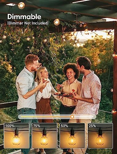 Brightown Outdoor String Lights, 69FT G40 LED IP65 Waterproof Patio Lights