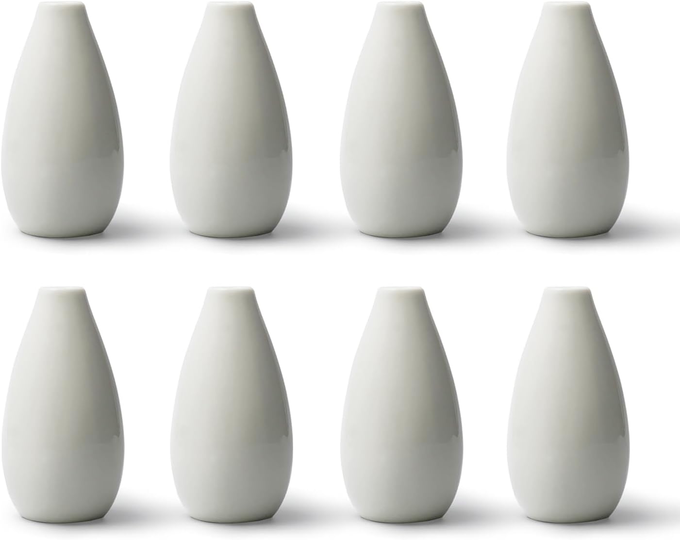 Modern Small Flower Vases / White - Style 11 / Set of 8