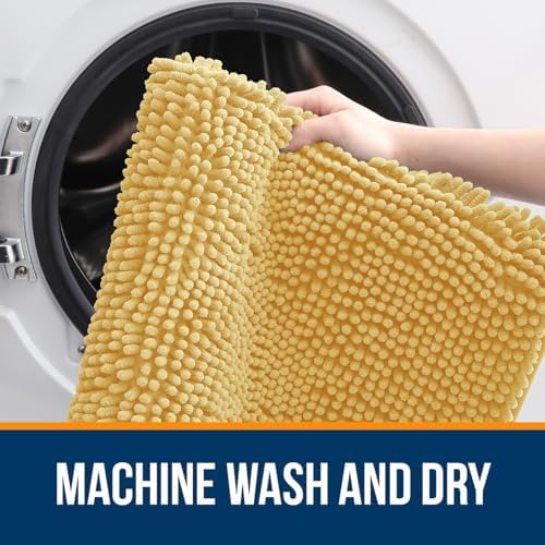 OLANLY Large Bathroom Rugs 40x32, Extra Soft Absorbent Chenille Bath Rugs