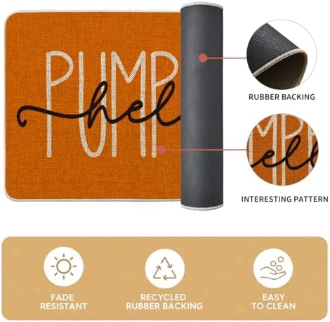 Artoid Mode Orange Hello Pumpkin Fall Kitchen Mats Set of 2 - 17x29+17x47"