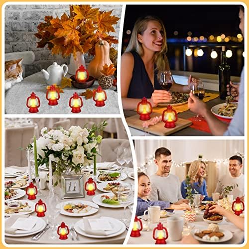 Ferraycle 12 Pcs Mini Lanterns Bulk 4 Inch Red Lamp Table Centerpieces