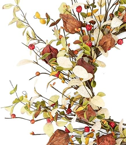 YNYLCHMX 20" Fall Wreath for Front Door, Eucalyptus and Berry Decor