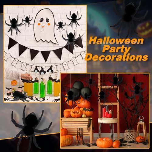 WinnerWhy 6 Pcs Halloween Hanging Spiders Decorations 3D Honeycomb Spider