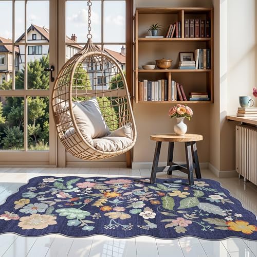 Washable 3x5 Entryway Area Rugs: Ultra Soft Low Pile Carpet for Kitchen Nursery Indoor Light-Weight Doormat Anti-Slip