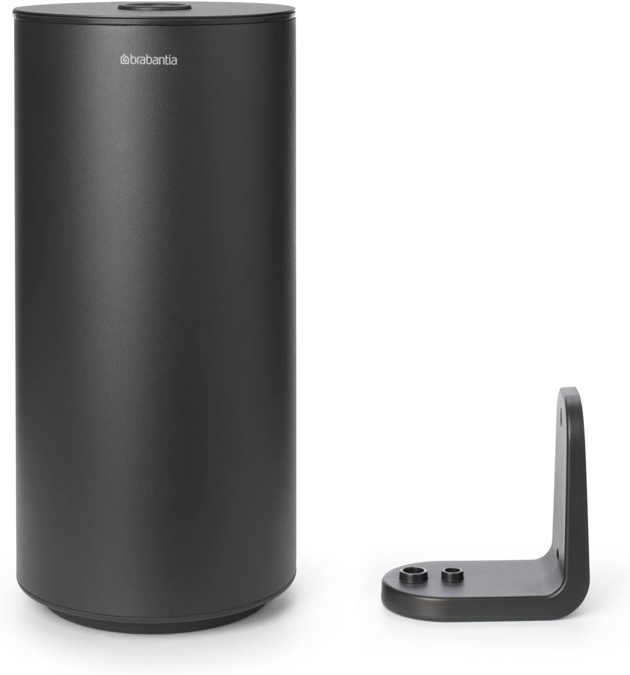 Brabantia Mindset Toilet Roll Dispenser (Mineral Infinite Gray) Anti-Rust, Discreet Bathroom Tissue Holder, 2 Spare