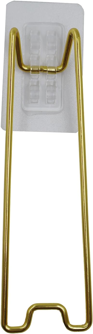 Metal Picture Frame Stand Self Adhesive Table top Photo Holder Stand Easel / 7 x 2 / Gold / Set of 4
