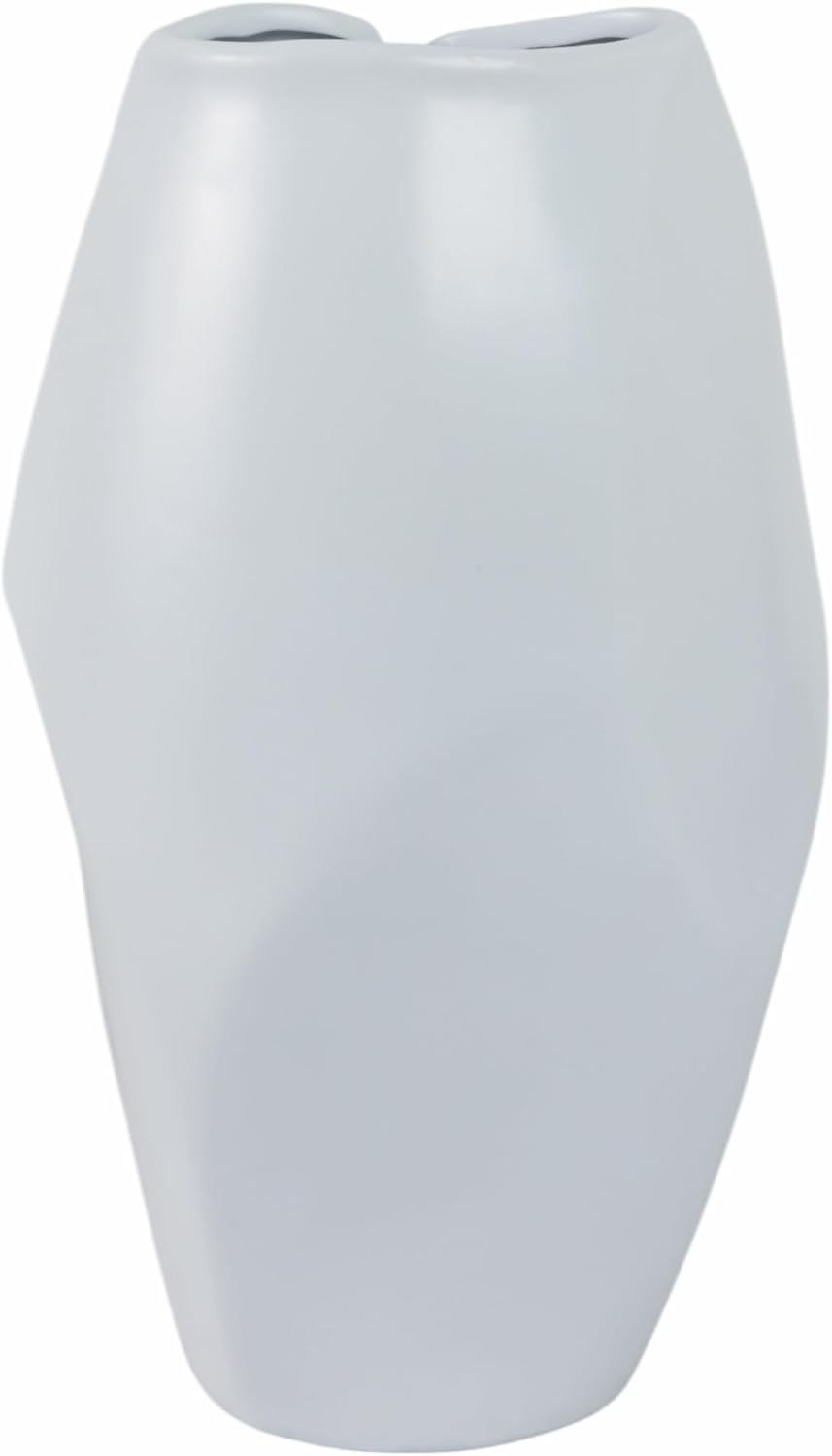 Ceramic Vase / Flower Holder / 14.0" H / White