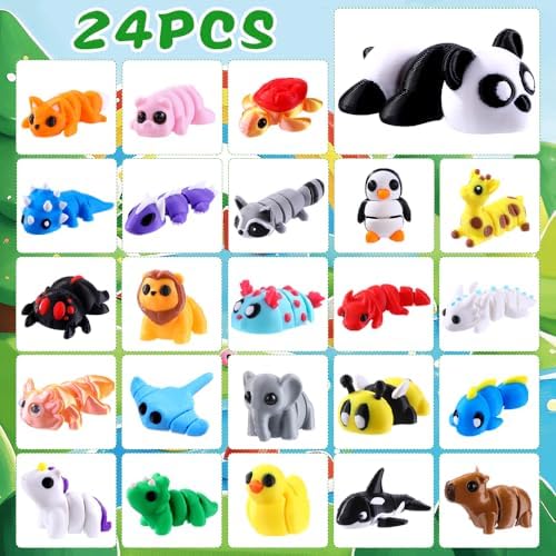 JOICEE 2026 Christmas Advent Calendar with 3D Printed Animals Fidget Toys