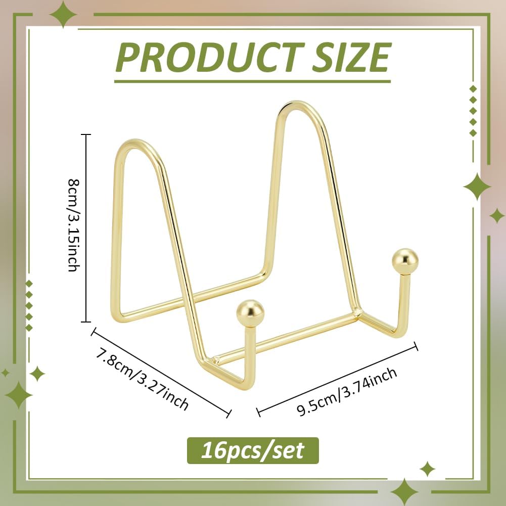 Plate Holder / Gold / 3 Inch / Set of 16