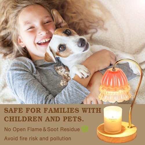 Funistree Flower Candle Warmer Lamp with Timer, Dimmable Candle Lamp Warmer, Christmas Birthday Gifts for Women Mom