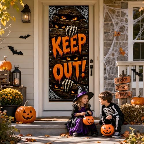 Halloween Door Decorations - Halloween Keep Out Door Cover