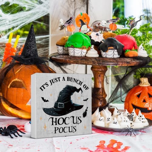 Halloween Decorations, Hocus Pocus Wooden Sign Decor Desk Sign