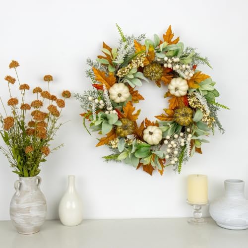 22 Inch Fall Wreaths for Front Door Fall Door Wreaths Pumpkin Autumn Wreath