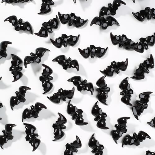 350 Pcs Mini Resin Bats Halloween, Tiny Black Plastic Bat Figurines Halloween Decoration Party Favors Kids Small Gift Toy Home Decor