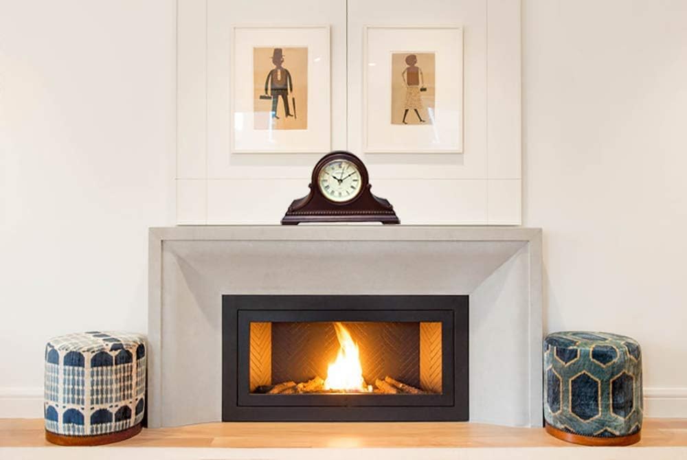 Mantel Clocks, Battery Operated, Silent Wood Mantle Clock with Westminster Chimes On The Hour, Solid Wooden Shelf