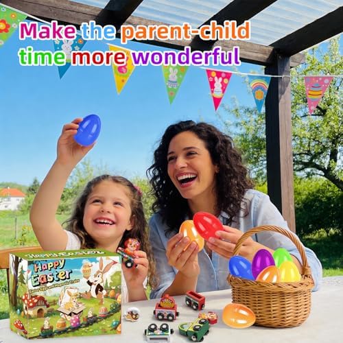 Easter Eggs Magnetic Wooden Animal Train for Kids,Easter Basket Stuffers,Easter Eggs Surprise Train,Montessori Magnetic Train Toy Christmas Countdown Gift for Toddlers,Boys and Girls (Train)